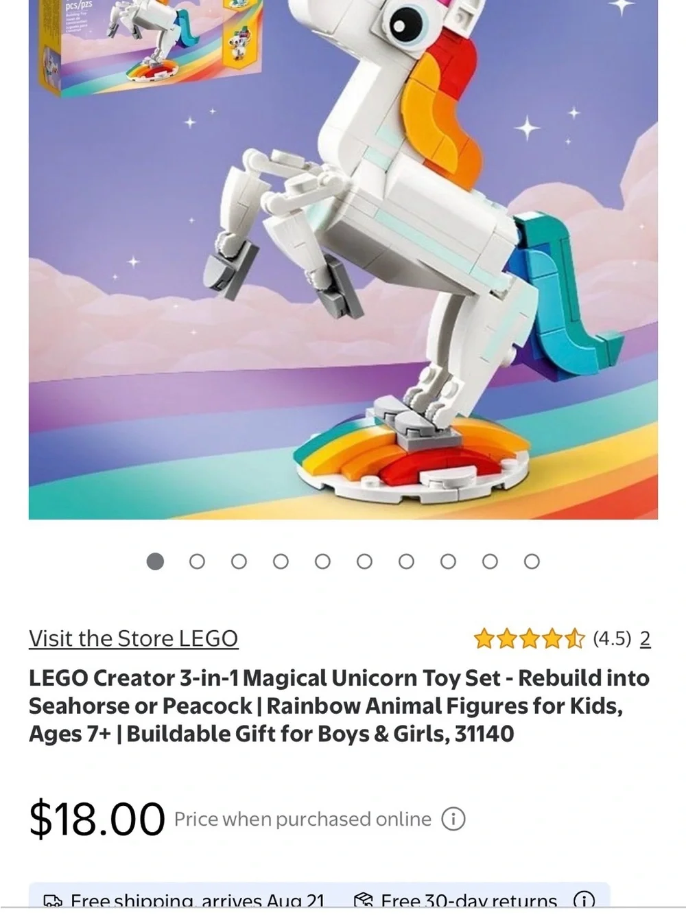 LEGO Creator 3-in-1 Magical Unicorn Set